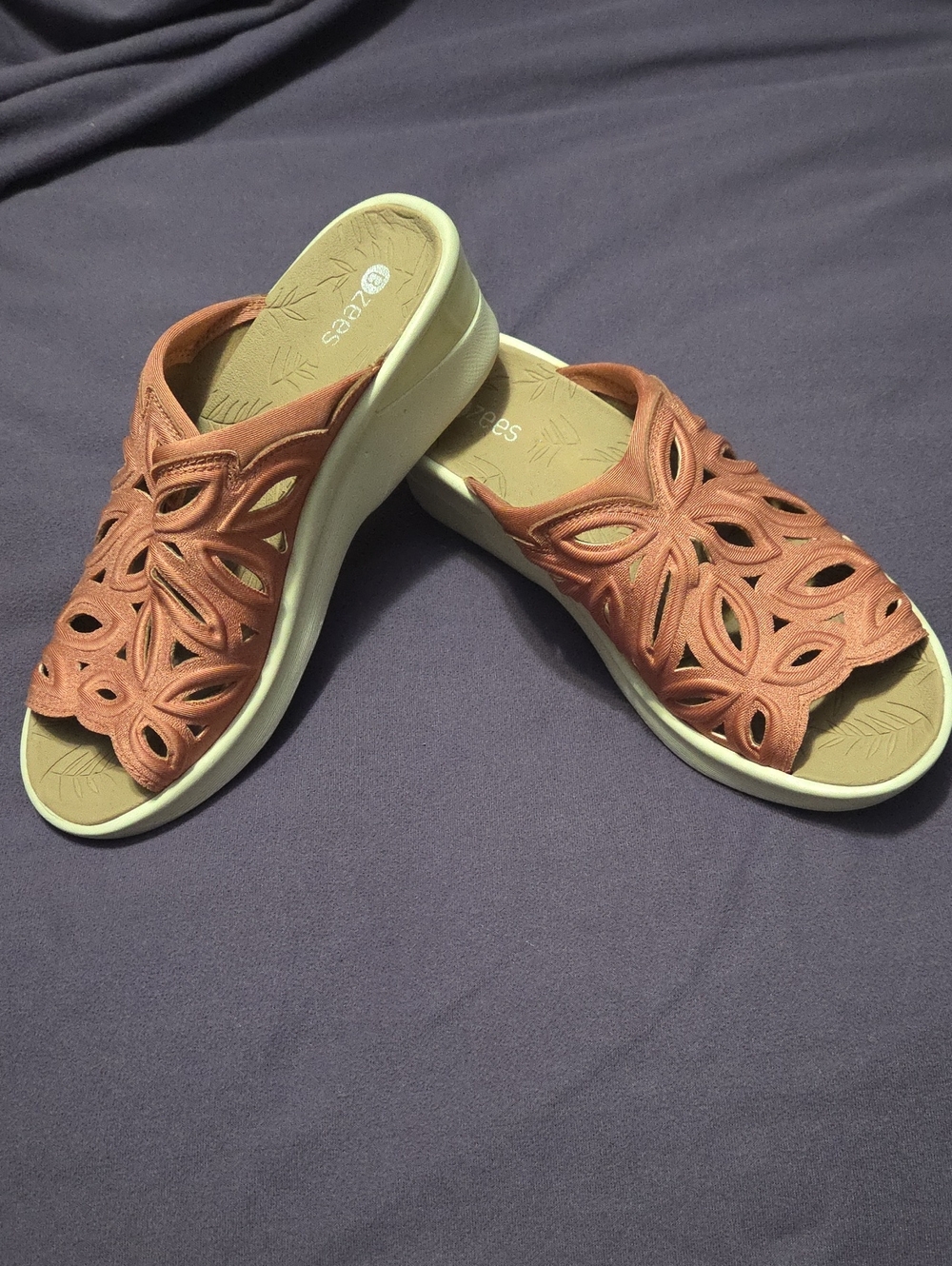 Bzees Coral Cutout Slip-On Mules